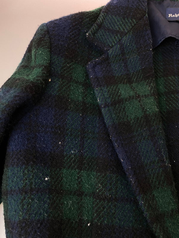 【中古品】【メンズ】 POLO RALPH LAUREN ポロ・ラルフローレン 6427 80S 90S ブラックウォッチ 2B ウールジャケット 146-250411-ks-33-min サイズ：9 カラー：ブルー/グリーン 万代Net店