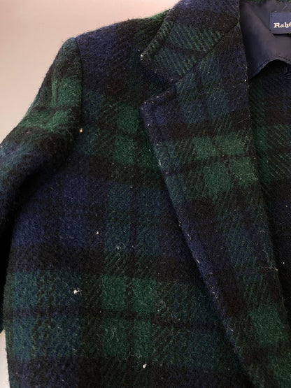 【中古品】【メンズ】 POLO RALPH LAUREN ポロ・ラルフローレン 6427 80S 90S ブラックウォッチ 2B ウールジャケット 146-250411-ks-33-min サイズ：9 カラー：ブルー/グリーン 万代Net店