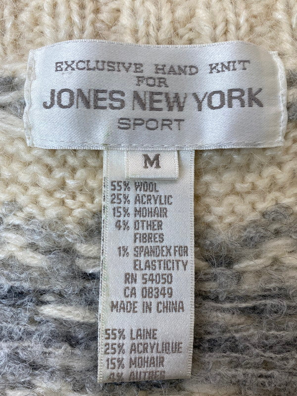 【中古品】【メンズ】 JONES NEW YORK SPORT ジョーンズ ニューヨーク スポーツ モヘア混カウチン ウール ノルディック セーター メンズ アウター 146-250427-em-17-min サイズ：M カラー：ホワイト 万代Net店