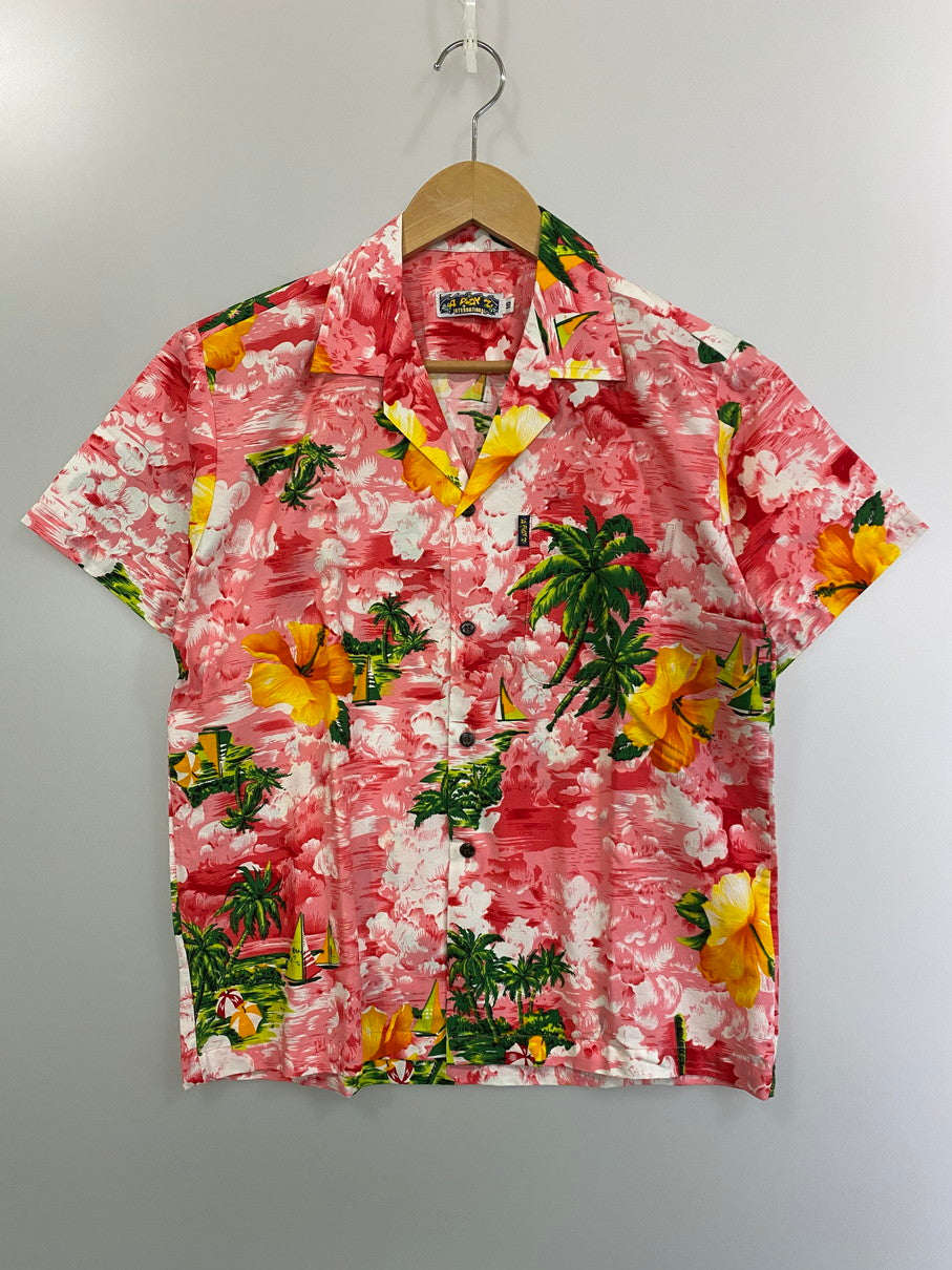 【中古品】【メンズ】 A PLAY Z アロハシャツ トップス 146-250423-ks-07-min サイズ：16 カラー：ピンク系 万代Net店