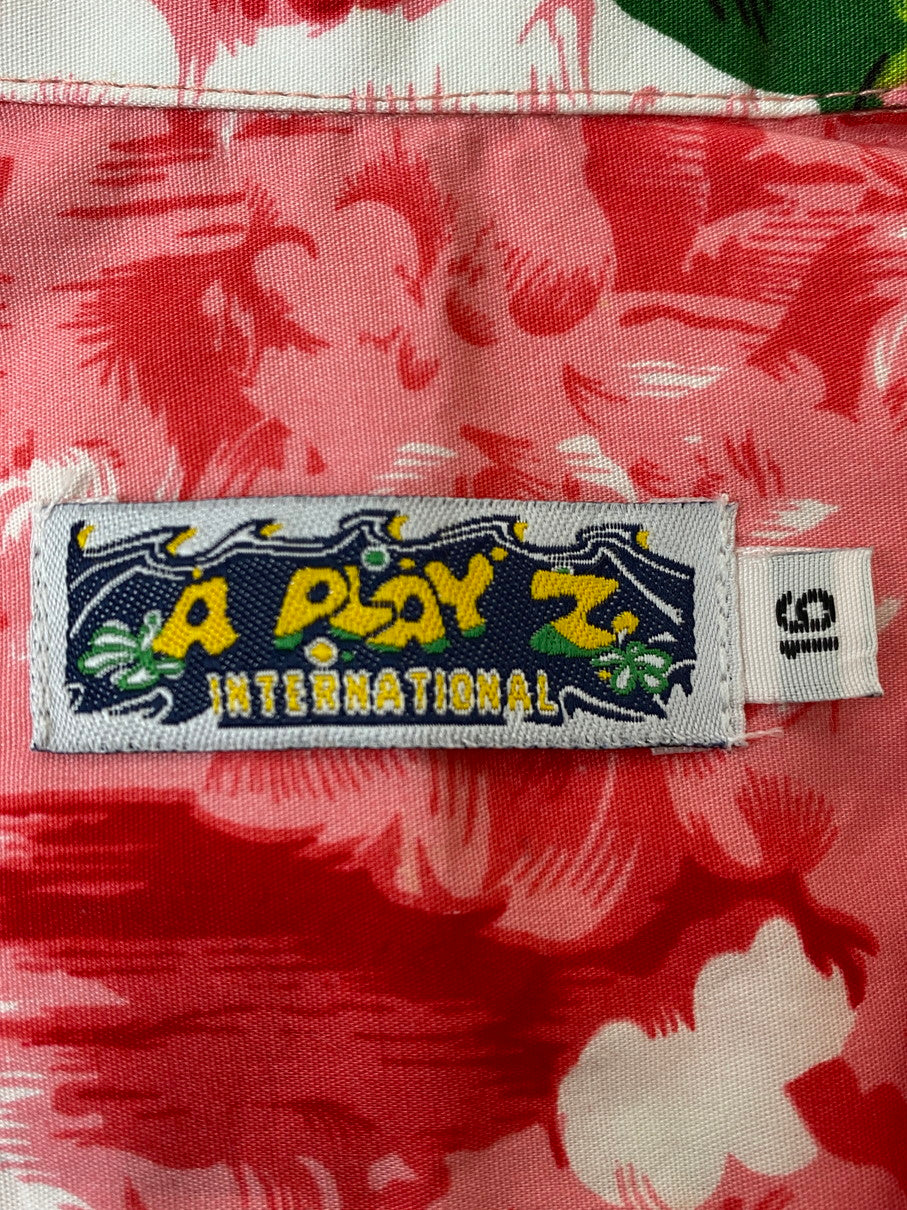 【中古品】【メンズ】 A PLAY Z アロハシャツ トップス 146-250423-ks-07-min サイズ：16 カラー：ピンク系 万代Net店