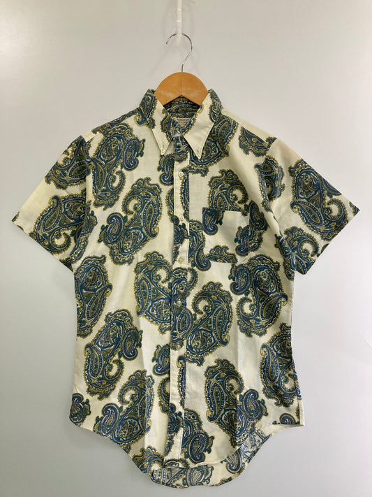 【中古品】【メンズ】 TOWNCRAFT タウンクラフト 60'S PAISLEY BD SHIRT ショートスリーブ 146-250415-AS-24-min サイズ：18 カラー：ホワイト/グリーン系 万代Net店