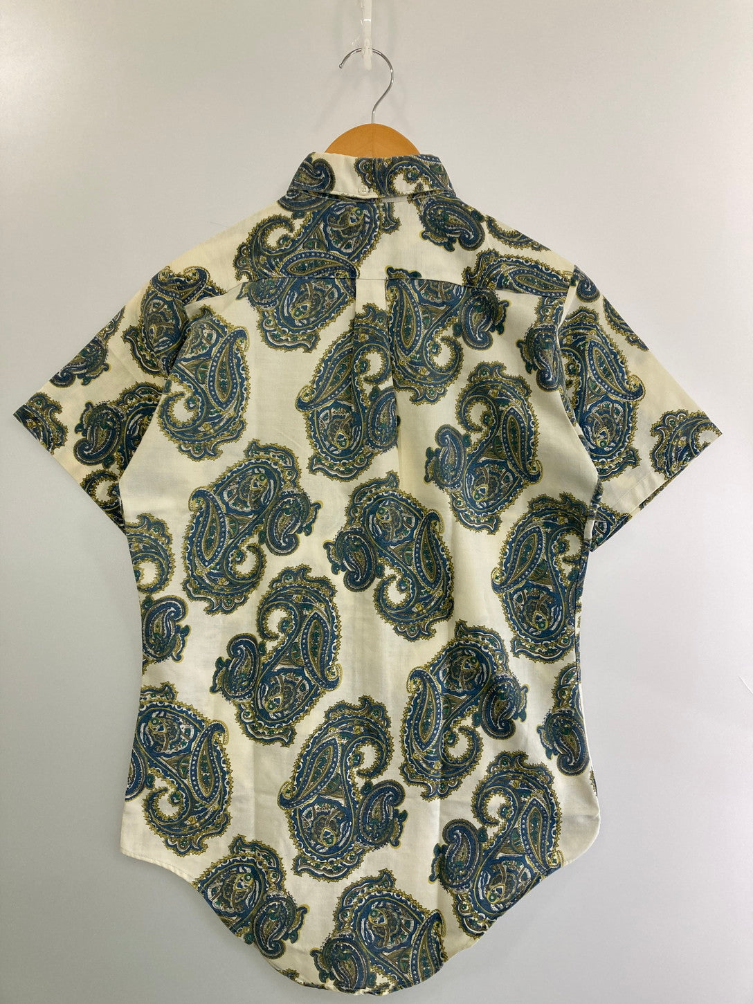 【中古品】【メンズ】 TOWNCRAFT タウンクラフト 60'S PAISLEY BD SHIRT ショートスリーブ 146-250415-AS-24-min サイズ：18 カラー：ホワイト/グリーン系 万代Net店