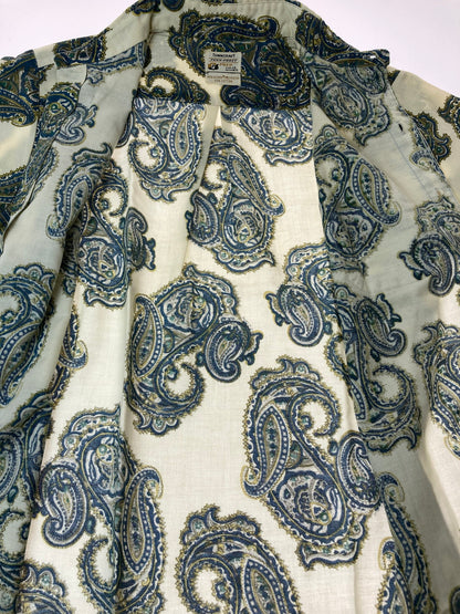 【中古品】【メンズ】 TOWNCRAFT タウンクラフト 60'S PAISLEY BD SHIRT ショートスリーブ 146-250415-AS-24-min サイズ：18 カラー：ホワイト/グリーン系 万代Net店