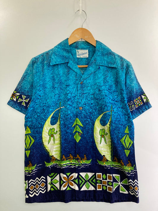 【中古品】【メンズ】 SURFSIDE SPORTSWEAR サーフサイドスポーツウエア 60'S アロハシャツ ショートスリーブ 146-250415-AS-26-min カラー：ブルー 万代Net店