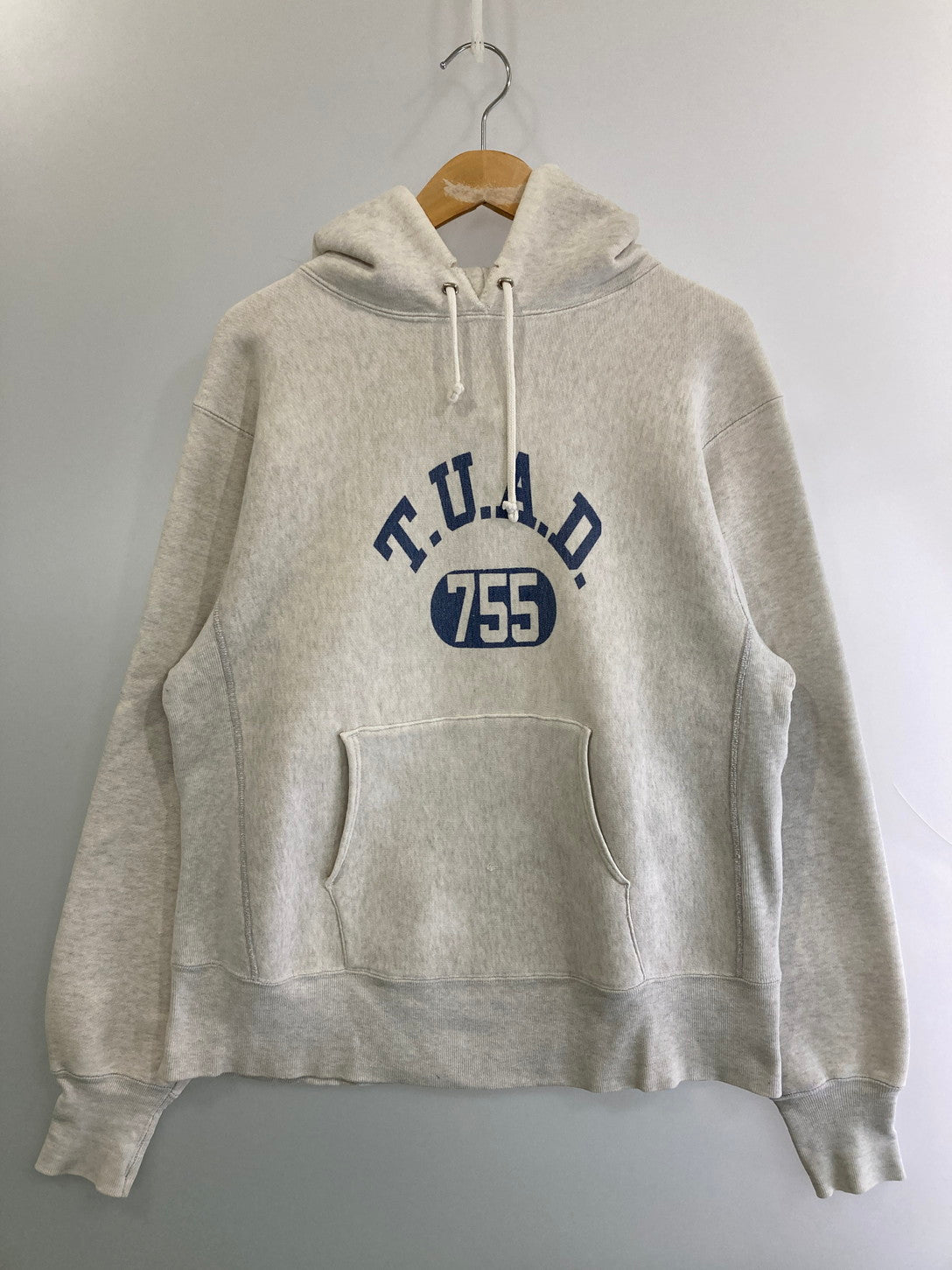 【中古品】【メンズ】 Champion チャンピオン 70'S 最初期単色タグ REVERSE WEAVE HOODIE "T.U.A.D" プルオーバーパーカー 146-250414-AS-1-min サイズ：L カラー：グレー 万代Net店