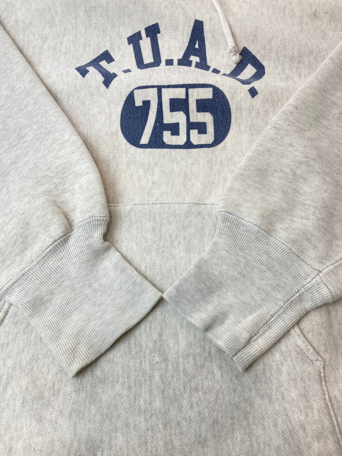 【中古品】【メンズ】 Champion チャンピオン 70'S 最初期単色タグ REVERSE WEAVE HOODIE "T.U.A.D" プルオーバーパーカー 146-250414-AS-1-min サイズ：L カラー：グレー 万代Net店