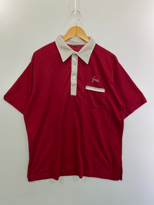 【中古品】【メンズ】 HILTON ヒルトン 70-80'S BOWLING SHIRT ショートスリーブ ハーフボタン 146-250422-AS-62-min カラー：レッド 万代Net店