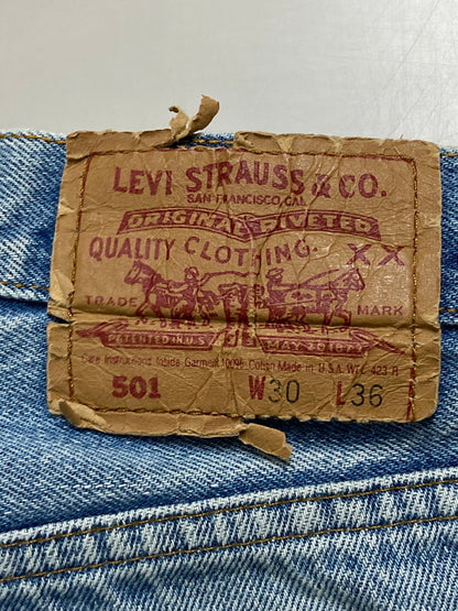【現状渡し品】【メンズ】 Levi's リーバイス 90'S 501 DENIM PANTS バレンシア工場 90年代 501 デニム パンツ ジーンズ ボトムス ジーパン 157-250728-em-17-min サイズ：W30×L36 カラー：インディゴブルー 万代Net店