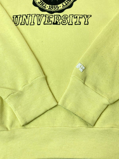 【現状渡し品】【メンズ】 RUSSEL ATHLETIC ラッセルアスレティック COLLEGE LOGO SWEATSHIRT スウェットシャツ 146-250419-ks-95-min サイズ：L カラー：イエロー 万代Net店