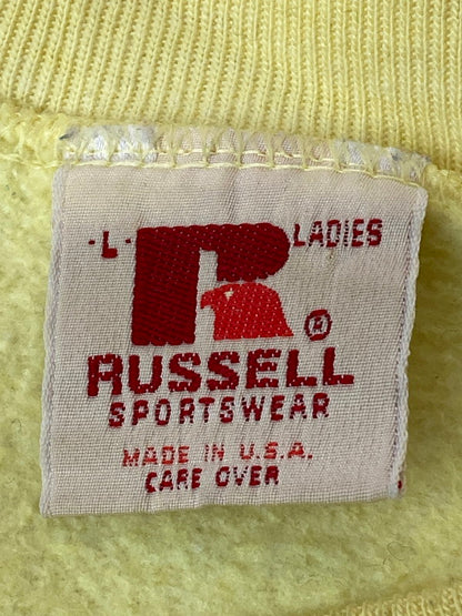 【現状渡し品】【メンズ】 RUSSEL ATHLETIC ラッセルアスレティック COLLEGE LOGO SWEATSHIRT スウェットシャツ 146-250419-ks-95-min サイズ：L カラー：イエロー 万代Net店