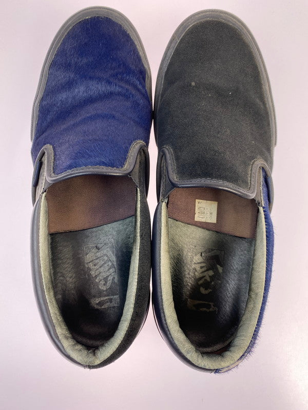 【現状渡し品】【メンズ】 VANS バンズ × ENGINEERED GARMENTS エンジニアドガーメンツ CLASSIC SLIP-ON クラシック スリッポン メンズ 靴 左右非対称 アシメトリ 162-250418-em-02-min サイズ：28.5cm カラー：ブラック/ネイビー 万代Net店