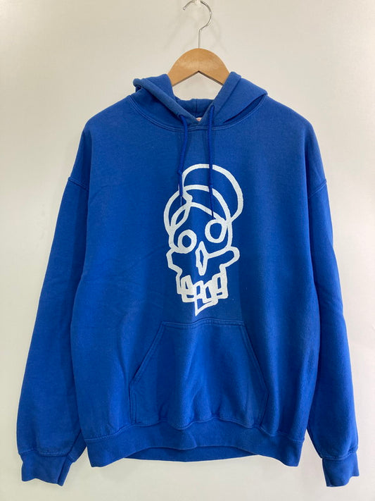 【中古品】【メンズ】 BRIDGE SKATEBOARD SHOP ブリッジ スケートボード ショップ PULL OVER HOODIE プルオーバー フーディ メンズ パーカー トップス 142-250417-em-04-min サイズ：M カラー：ブルー 万代Net店