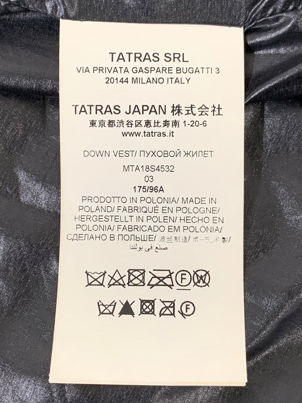 【中古品】【メンズ】 TATRAS タトラス MTA18S4532 AGAPANTO ブロックキルトライトダウンベスト 141-250419-ks-54-min サイズ：3 カラー：ブラック 万代Net店