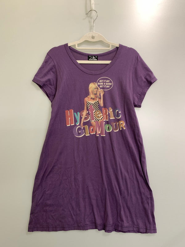【中古品】【レディース】 HYSTERIC GLAMOUR ヒステリックグラマー S/S LONG TEE 半袖 ロング Ｔシャツ レディース トップス 170-250728-em-21-min サイズ：FREE カラー：パープル 万代Net店