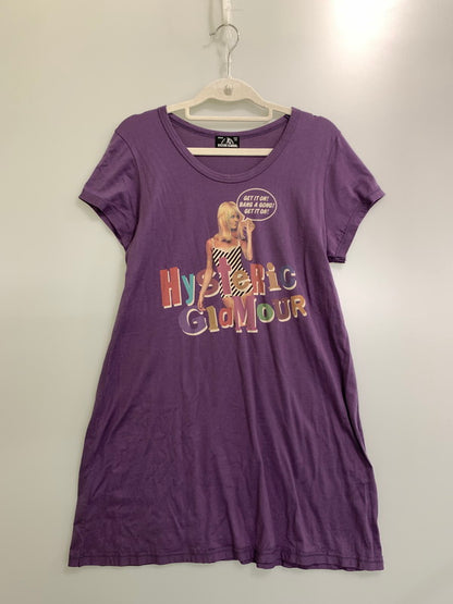 【中古品】【レディース】 HYSTERIC GLAMOUR ヒステリックグラマー S/S LONG TEE 半袖 ロング Ｔシャツ レディース トップス 170-250728-em-21-min サイズ：FREE カラー：パープル 万代Net店