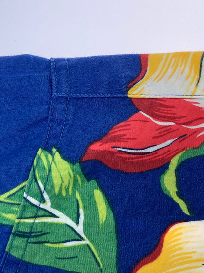 【中古品】【メンズ】 POLO RALPH LAUREN ポロ・ラルフローレン 90S HIBISCUS ALOHASHIRT ハイビスカス アロハシャツ 90年代 メンズ トップス 146-250417-em-13-min サイズ：XL カラー：ブルー 万代Net店