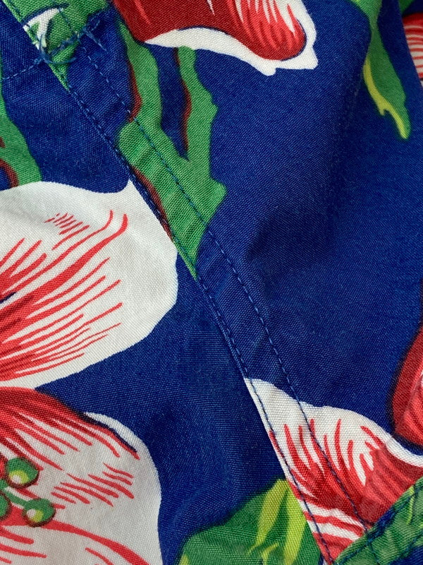 【中古品】【メンズ】 POLO RALPH LAUREN ポロ・ラルフローレン 90S HIBISCUS ALOHASHIRT ハイビスカス アロハシャツ 90年代 メンズ トップス 146-250417-em-13-min サイズ：XL カラー：ブルー 万代Net店