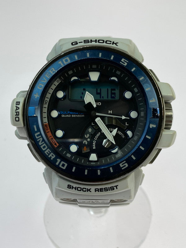 【中古品】【メンズ】 G-SHOCK ジーショック GWN-Q1000-7AJF ガルフマスター カシオ 樹脂バンド カジュアル スポーツ アナログ 196-250418-em-23-min カラー：ホワイト 万代Net店