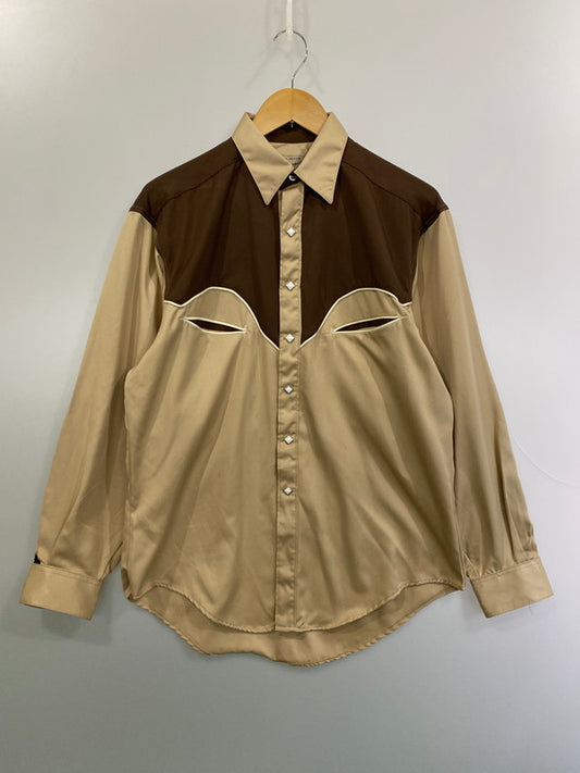 【中古品】【メンズ】 ROCK MOUNT ロックマウント 70S WESTERN SHIRT ウエスタンシャツ 146-250419-ks-41-min サイズ：S カラー：ベージュ/ブラウン 万代Net店