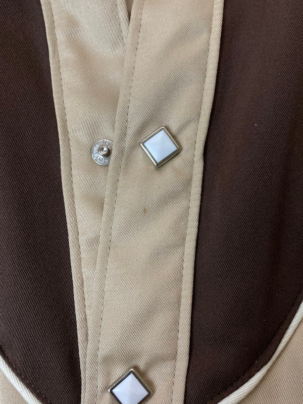 【中古品】【メンズ】 ROCK MOUNT ロックマウント 70S WESTERN SHIRT ウエスタンシャツ 146-250419-ks-41-min サイズ：S カラー：ベージュ/ブラウン 万代Net店