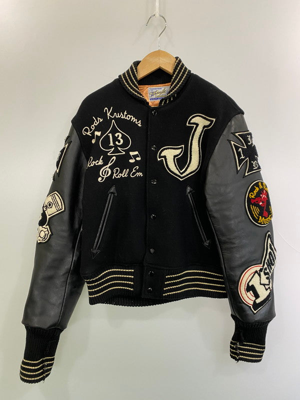 【現状渡し品】【メンズ】 WHITESVILLE ホワイツビル WV10286 287 FULL DECO STADIUM JACKET スタジアムジャケット 145-250419-ks-30-min サイズ：38 カラー：ブラック 万代Net店