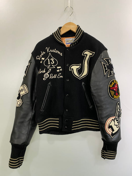 【現状渡し品】【メンズ】 WHITESVILLE ホワイツビル WV10286 287 FULL DECO STADIUM JACKET スタジアムジャケット 145-250419-ks-30-min サイズ：38 カラー：ブラック 万代Net店