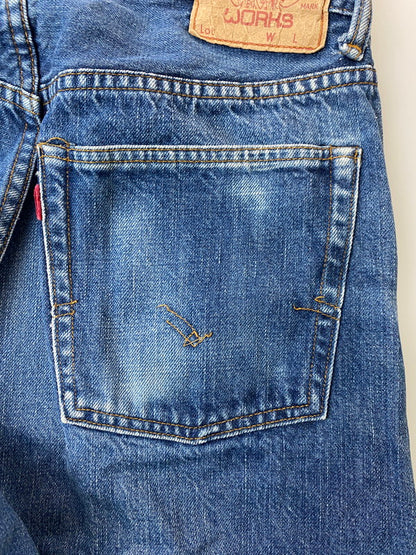 【中古品】【メンズ】 DOUBLE WORKS ダブルワークス 初期ラグドールパッチ DENIM PANTS デニムパンツ 156-250419-ks-48-min サイズ：32 カラー：インディゴ 万代Net店