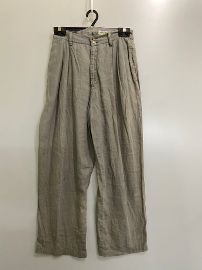 【中古品】【メンズ】 EDDIE BAUER エディーバウアー 90S LINEN EASY PANT リネン イージー パンツ 90年代 ボトムス ヴィンテージ 155-260702-hu-46-min カラー：グレー/グリーン系 万代Net店