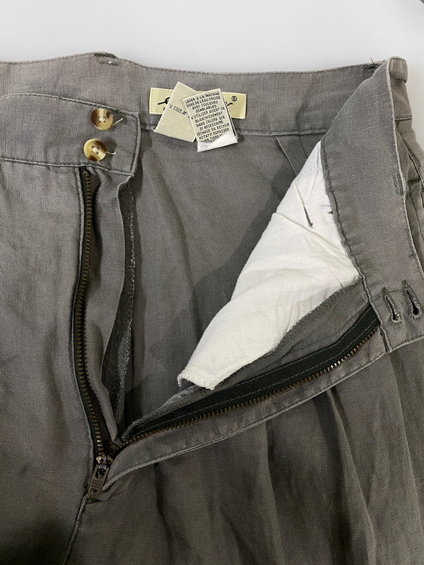 【中古品】【メンズ】 EDDIE BAUER エディーバウアー 90S LINEN EASY PANT リネン イージー パンツ 90年代 ボトムス ヴィンテージ 155-260702-hu-46-min カラー：グレー/グリーン系 万代Net店