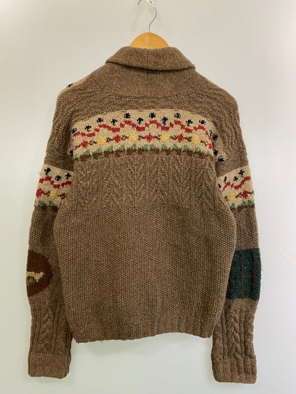 【中古品】【メンズ】 POLO COUNTRY ポロカントリー 90'S WOOL CARDIGAN ウールカーディガン 146-250419-ks-24-min サイズ：M カラー：ブラウン系 万代Net店