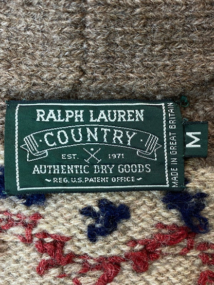 【中古品】【メンズ】 POLO COUNTRY ポロカントリー 90'S WOOL CARDIGAN ウールカーディガン 146-250419-ks-24-min サイズ：M カラー：ブラウン系 万代Net店