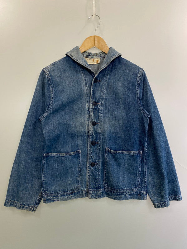【現状渡し品】【メンズ】 U.S.NAVY ユーエスネイビー 40'S SHAWL COLLAR DENIM COVERALL デニムカバーオール 146-250419-ks-25-min サイズ：不明 カラー：インディゴ 万代Net店