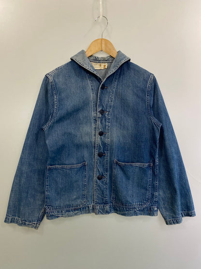 【現状渡し品】【メンズ】 U.S.NAVY ユーエスネイビー 40'S SHAWL COLLAR DENIM COVERALL デニムカバーオール 146-250419-ks-25-min サイズ：不明 カラー：インディゴ 万代Net店