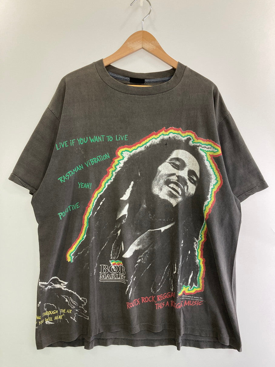 【中古品】【メンズ】 CHANGES 90's BOB MARLEY BIG PRINT TEE チェンジズ プリントTシャツ 半袖Tシャツ トップス 146-250422-yn-24-min サイズ：XL カラー：ダークグレー 万代Net店