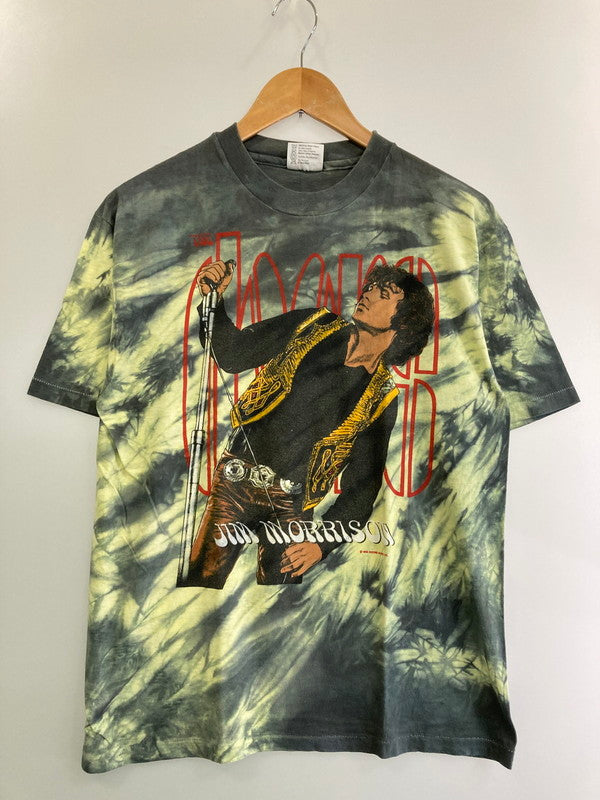 【中古品】【メンズ】 HANES c1988 DOORS JIM MORRISON BIG PRINT TEE ヘインズ プリントTシャツ 半袖Tシャツ トップス 146-250422-yn-28-min サイズ：L カラー：イエロー/グレー 万代Net店