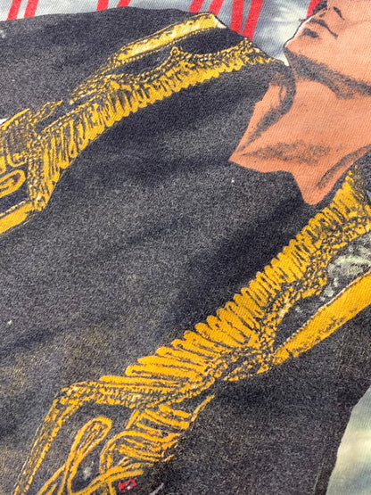 【中古品】【メンズ】 HANES c1988 DOORS JIM MORRISON BIG PRINT TEE ヘインズ プリントTシャツ 半袖Tシャツ トップス 146-250422-yn-28-min サイズ：L カラー：イエロー/グレー 万代Net店