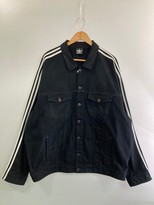 【中古品】【メンズ】 BALENCIAGA バレンシアガ ×ADIDAS アディダス 724775 OVERSIZED DENIM JACKET デニムジャケット 141-250423-ks-30-min サイズ：3 カラー：ブラック 万代Net店