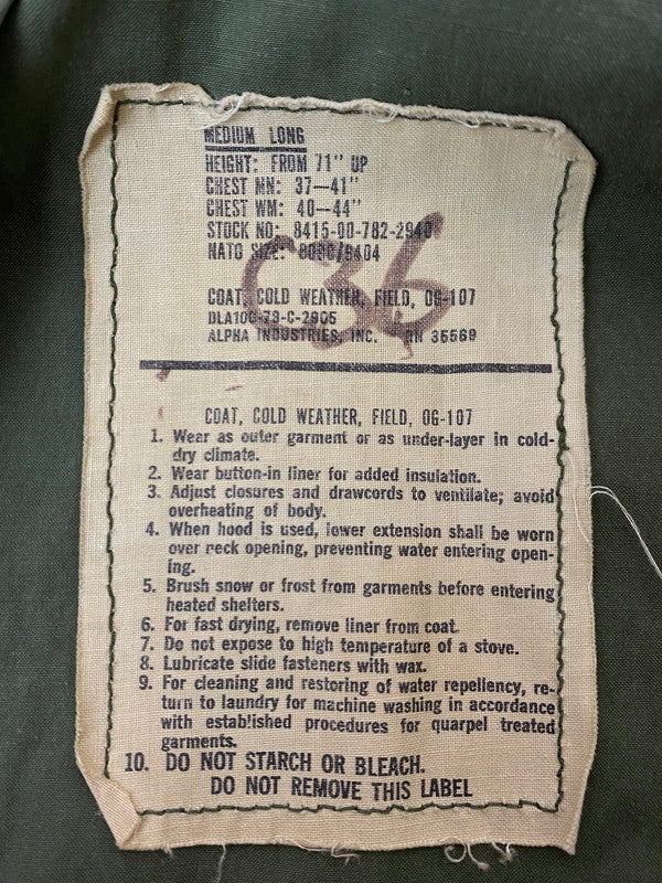 【現状渡し品】【メンズ】 ALPHA INDUSTRIES アルファインダストリーズ 70SM-65 フィールドジャケット DLA100-73-C-2905 ヴィンテージ ミリタリー ジャケット 145-251121-em-25-min サイズ：M カラー：カーキ 万代Net店