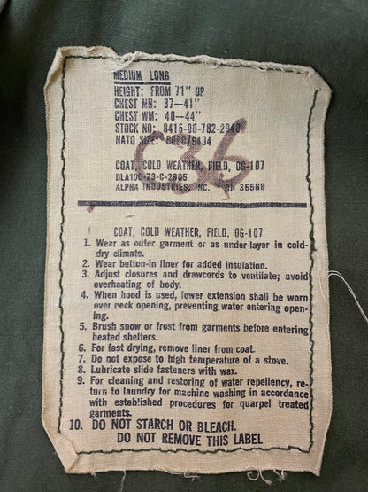 【現状渡し品】【メンズ】 ALPHA INDUSTRIES アルファインダストリーズ 70SM-65 フィールドジャケット DLA100-73-C-2905 ヴィンテージ ミリタリー ジャケット 145-251121-em-25-min サイズ：M カラー：カーキ 万代Net店