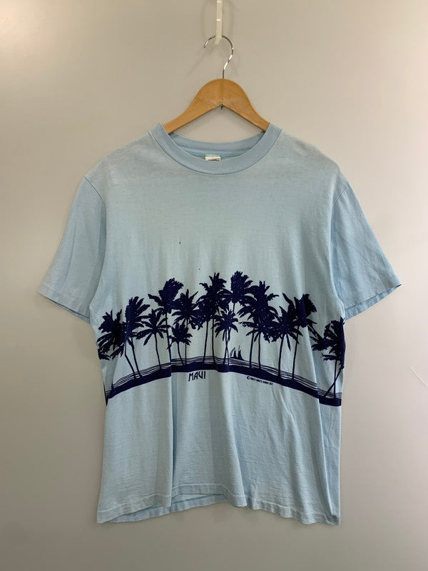 【現状渡し品】【メンズ】 CRAZY SHIRT クレイジーシャツ 70S ”MAVI” TEE HAWAII 1977 ハワイ 半袖Tシャツ 146-260610-kt-13-min サイズ：L カラー：ブルー 万代Net店