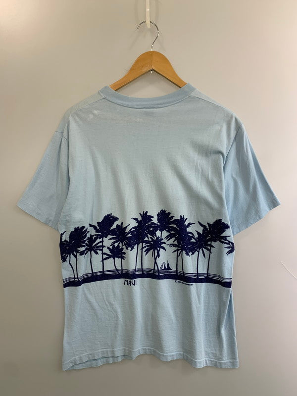 【現状渡し品】【メンズ】 CRAZY SHIRT クレイジーシャツ 70S ”MAVI” TEE HAWAII 1977 ハワイ 半袖Tシャツ 146-260610-kt-13-min サイズ：L カラー：ブルー 万代Net店