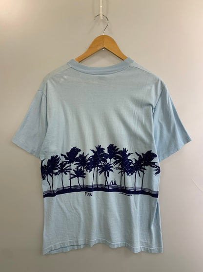 【現状渡し品】【メンズ】 CRAZY SHIRT クレイジーシャツ 70S ”MAVI” TEE HAWAII 1977 ハワイ 半袖Tシャツ 146-260610-kt-13-min サイズ：L カラー：ブルー 万代Net店