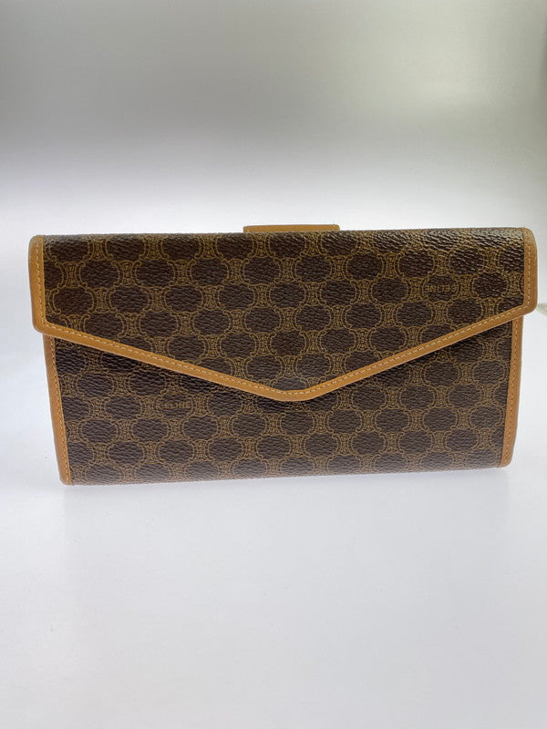 【中古品】【レディース】 CELINE セリーヌ マカダム ロングウォレット 長財布 181-250424-jt-22-min カラー：ブラウン 万代Net店