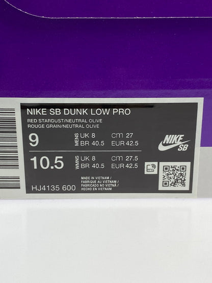 【中古美品】【メンズ】 NIKE ナイキ HJ4135-600 SB DUNK LOW PRO 靴 シューズ スニーカー SNEAKERS 160-250423-ks-48-min サイズ：27cm カラー：RED STARDUST/NATURAL OLIVE 万代Net店
