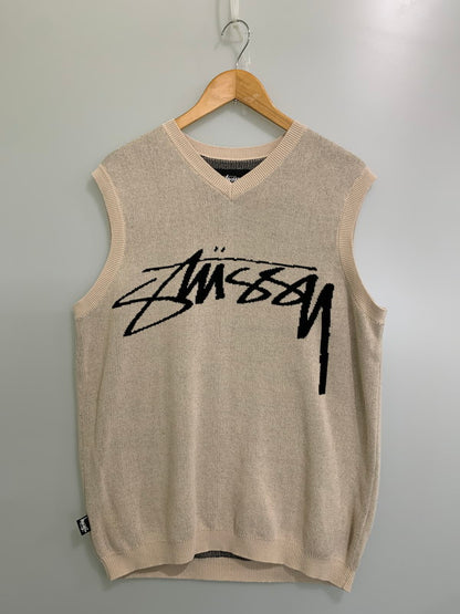 【中古品】【メンズ】 STUSSY ステューシー 22SS SWEATER VEST NATURAL ベスト 142-250422-AS-11-min サイズ：M カラー：ベージュ系 万代Net店