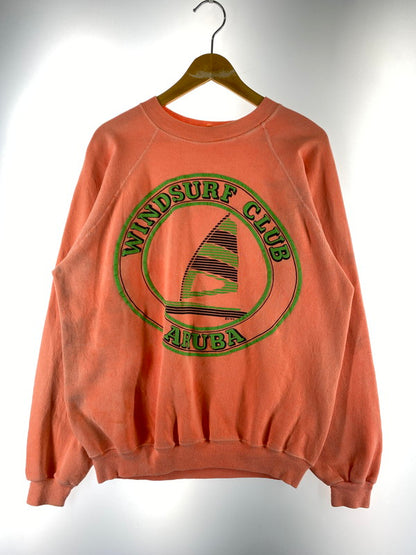 【現状渡し品】【メンズ】 HANES ヘインズ 80'S PRINT SWEATSHIRT スウェット トレーナー 146-250713-AS-19-min サイズ：XL カラー：オレンジ系 万代Net店