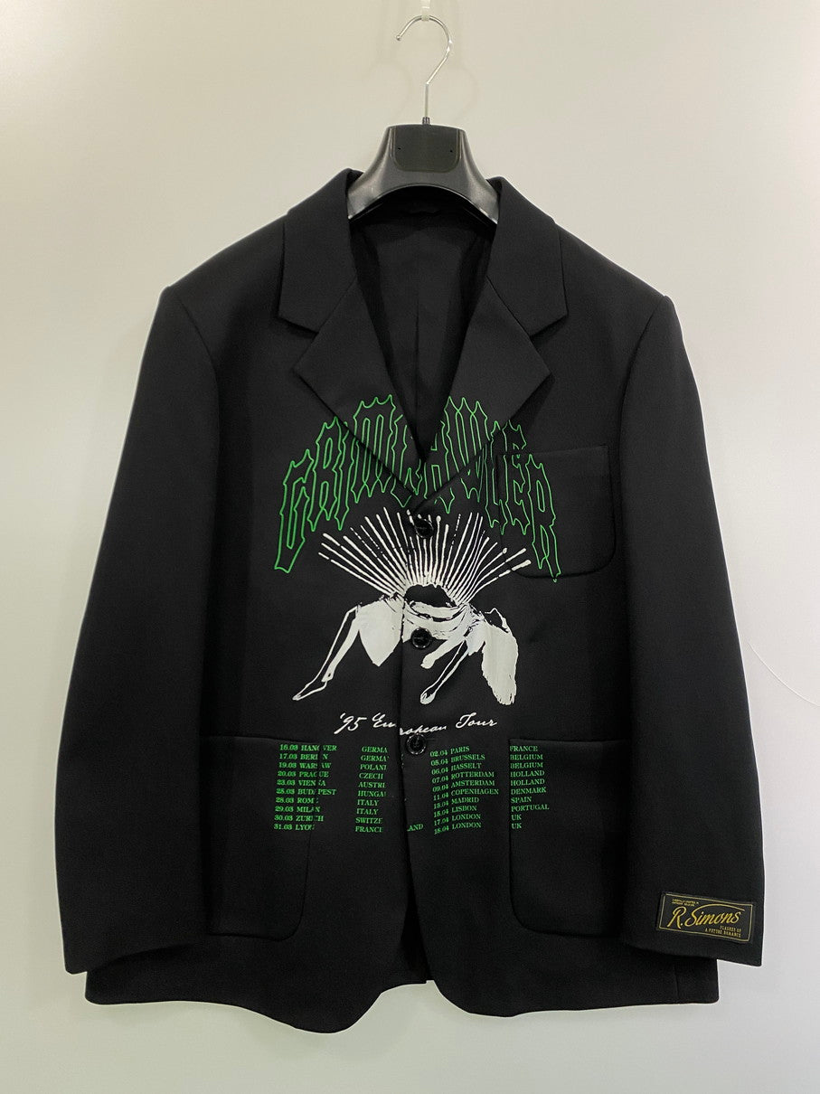【中古品】【メンズ】 RAF SIMONS ラフシモンズ 221-544 22SS OVERSIZED SCHOOL UNIFORM BLAZER テーラードジャケット 141-250422-AS-55-min サイズ：M カラー：ブラック 万代Net店