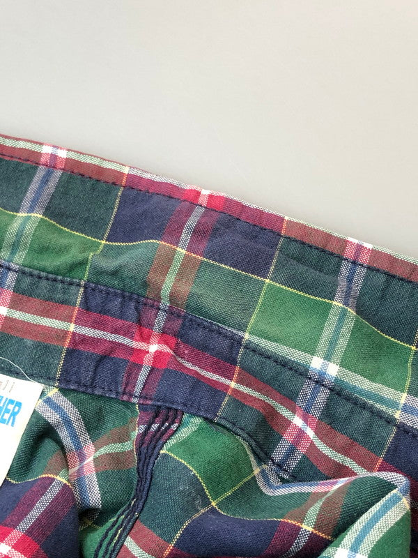 【中古品】【メンズ】 FIVE BROTHER ファイブブラザー 80S CHECK SHIRT チェックシャツ トップス 146-260423-zi-27-min サイズ：S カラー：グリーン/パープル 万代Net店