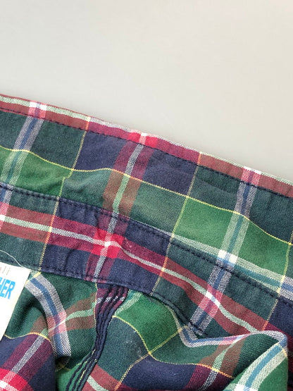 【中古品】【メンズ】 FIVE BROTHER ファイブブラザー 80S CHECK SHIRT チェックシャツ トップス 146-260423-zi-27-min サイズ：S カラー：グリーン/パープル 万代Net店